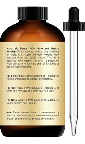 Aceite Esencial Rosa Mosqueta 100% Puro Handcratf 118ml Usa