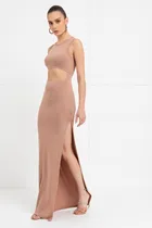Comprar Vestido Largo Rosa Con Aberturas En La Cintura Y Una Pierna
