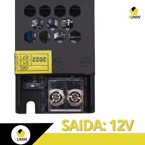 Fonte Chaveada 5a 60w 12v Capa Preta P/ Fita Led Som