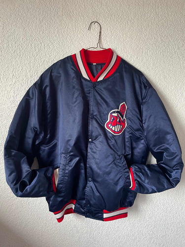 Chamarra Bomber Jacket Indios Cleveland Vintage Talla 40