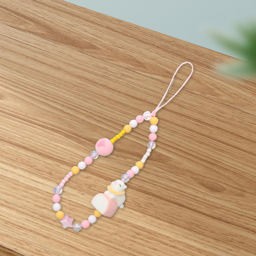 Pulseira De Telefone Com Contas, Desenho Animado, Amarelo