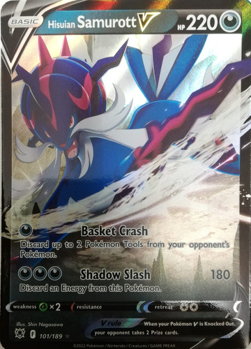 Pokémon Tcg Hisuian Samurott V 101/189 Full Art 