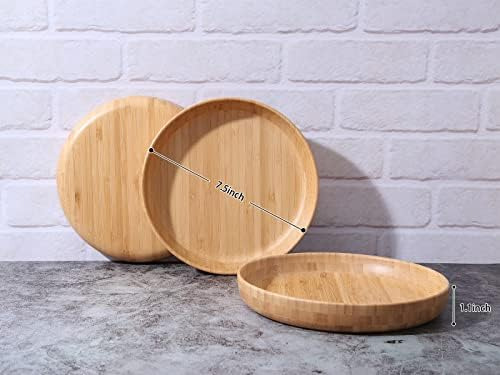 Platos De Bambú Cluzelar Redondos Reutilizables Para Aliment