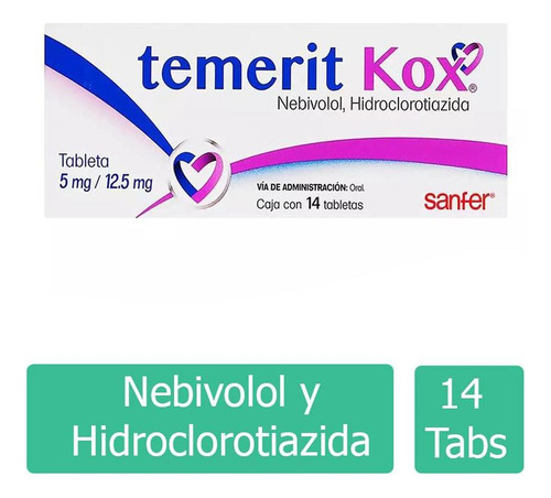 Temerit Kox 5 Mg / 12.5 Mg Caja Con 14 Tabletas