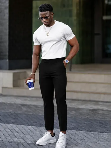 Calça Alfaiataria Masculina Slim Fit Elastano