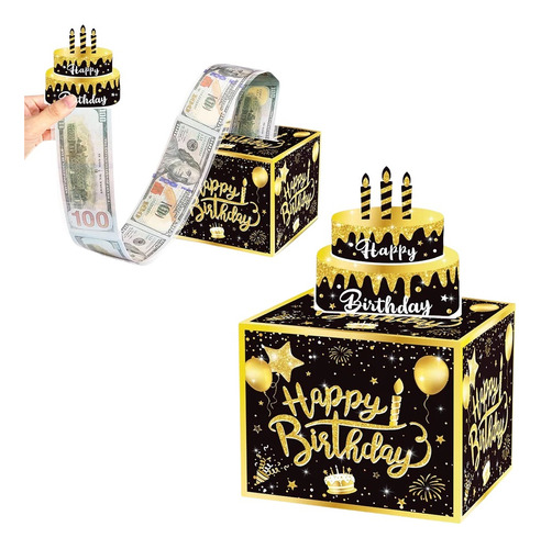 Caja Sorpresa Pastel Regalar Dinero Billetes Cumpleaños Cr5