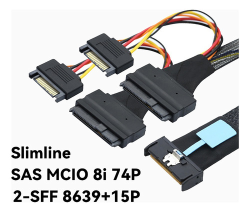 Cable Adaptador De Servidor Slimline Sas Mcio 8i 74p A 2-sff