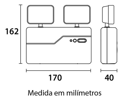 Luminária De Emergência Bloco Autônomo Led 2 Faróis Blumenau