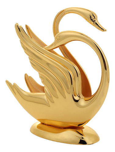 H Servilletero De Metal Adorno De Mesa Con Cisne Dorado De 2
