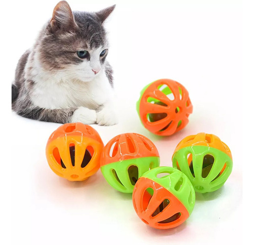 De / 20x Pelota Juguete For Gatos Con Cascabel Color