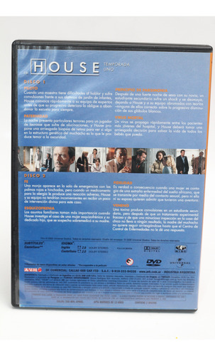 Dvd Box Dr. House Temporada Uno 1 Falta Disco 4 (Usado)