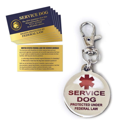 Etiqueta De Servicio Para Perro, Protección Federal De Doble