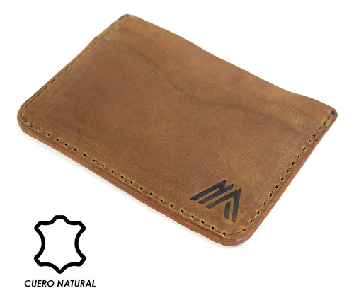 Tarjetero Porta Tarjeta Billetera Hombre Cuero Café