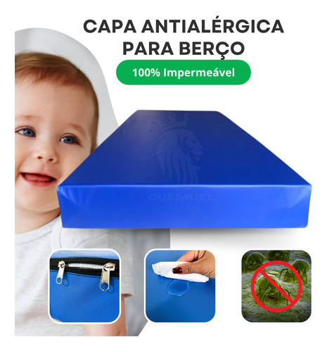 Protetor De Colchão Impermeável Antialérgico Berço Mini Cama Capa Protetora Antiácaro Macia E Silenciosa