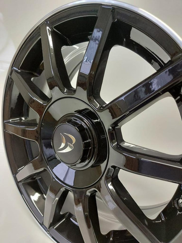 Jogo De Rodas Aro 15 Multifuros 4x100/108 Vw Gm Ford Peugeot Cor Preta