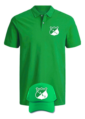 Camiseta Tipo Polo Deportivo Cali Obsequio Gorra Serie Green