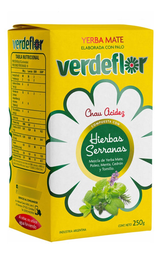 Yerba Mate Verde Flor Serrana 250 Grs. Yerba Suave