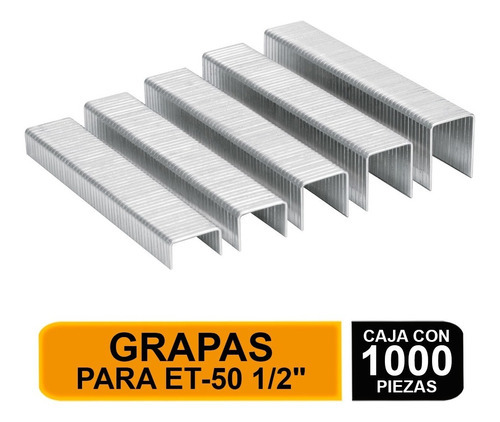 Caja Con 1000 Grapas 1/2' Corona 10.7 Mm Para Et-50, Truper