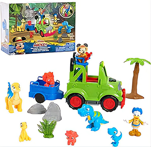 Set Disney Figuras Dino Safari Rover 16 Piezas Articuladas 