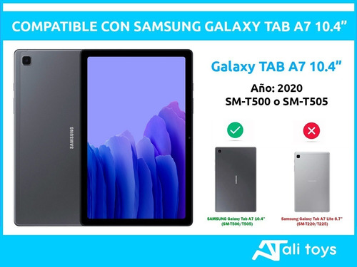 Funda Smart Cuero Pu Para Tablet Samsung Tab A7 T500 T505 Color Negro
