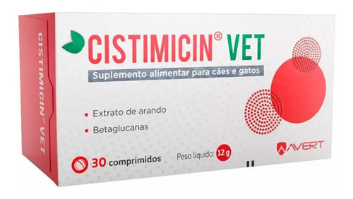 Cistimicin Vet Suplemento Vitam Cães E Gatos 30 Comprimidos