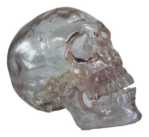 Calavera De Cristal Cráneo Humano Solido Transparente Lleno