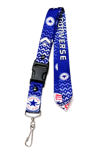 Cinta Lanyards Para Llaves Converse Azul Letras Blancas