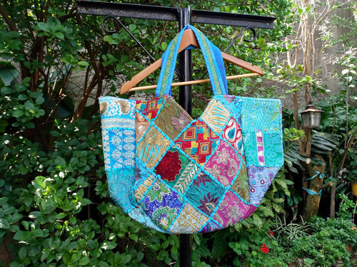 Bolso Grande Importado Hindu, Cartera ( Cod 31-32 ) Turquesa-celeste 31