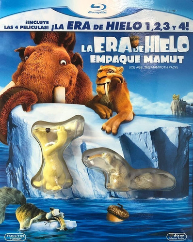 La Era De Hielo 1, 2, 3 Y 4 Blu-ray Empaque Mamut + Figuras