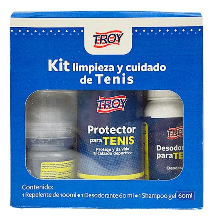 Kit De Limpieza Troy Shampoo Protector Desodorante De Tenis