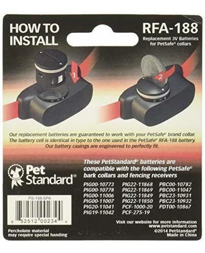 Imagen 2 de 3 de Baterías De Reemplazo Petsafe Rfa-188 Compatibles (paquete