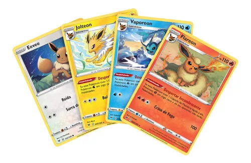 Kit Carta Pokémon Todas Evoluções Do Eevee