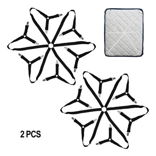 Juego De 2 Sujetadores Para Sábanas Cama Elasticos A Clips S