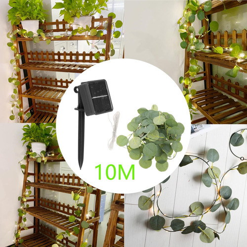 Guirnalda De Luces De Hiedra Solar Luz De Hadas 10m 100led