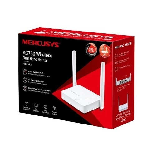 Router Doble Banda Mercusys Ac750 Mr20 Fibra Optica 5ghz