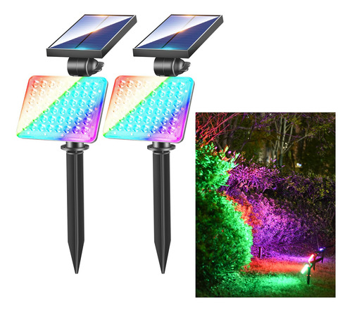 Hooree Focos Solares Para Exteriores, Impermeables, 62 Led,