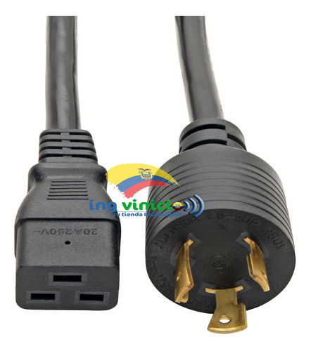 Imagen 1 de 5 de Cable De Poder L6-20p A C19 - L6-20p Macho A C19 Hembra Pdu