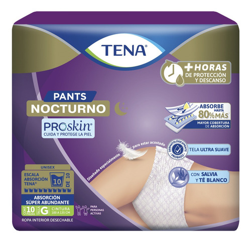 Tena Pants Nocturno G 10 Pzs Grande