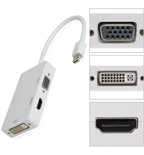 Cable Adaptador Mini Dp Display Port A Vga Dvi Hdmi H 20cms