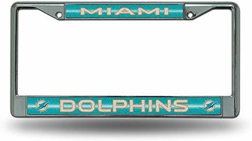 Marco De La Matrícula De La Nfl Miami Dolphins De Bling Del 