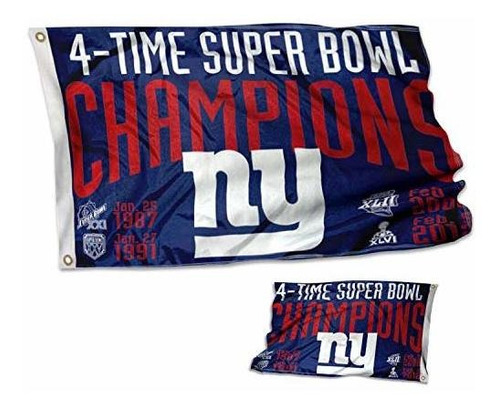 Wincraft New York Giants Bandera De Campeones (doble Cara 4 