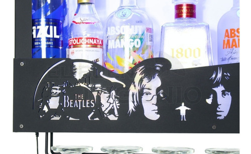 Imagen 3 de 10 de Cantina Beatles Cava Cantinera Moderna Led Repisa Porta Vinos Regalo Original Novia Novio Beatlemania Pelicula Yesterday