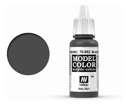 Imagen 1 de 5 de Vallejo Model Color Gris Negro 70862 Plastimodelismo Acrylic