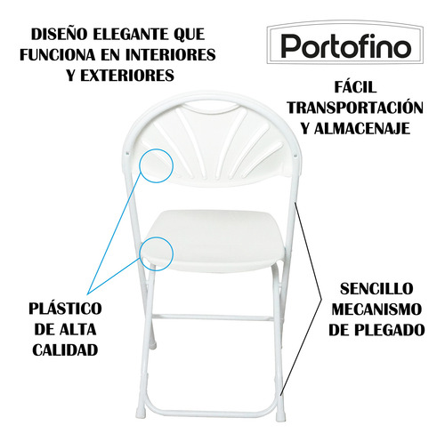 Silla Plegable Reforzada Negra Blanco
