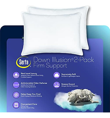 Serta Down Illusion Soft Hypoalergénicos Almohadas De Cama F