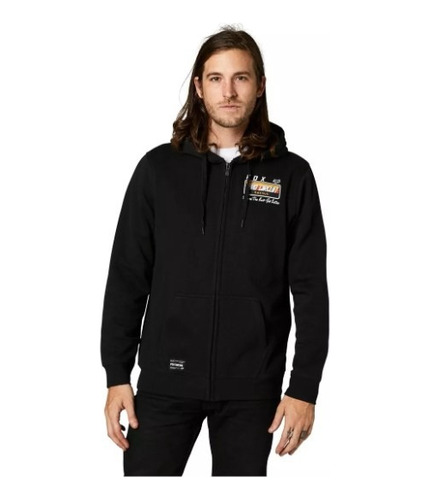 Campera  Canguro Con Capucha Negra Pro Circuit Moto Atv Fox 