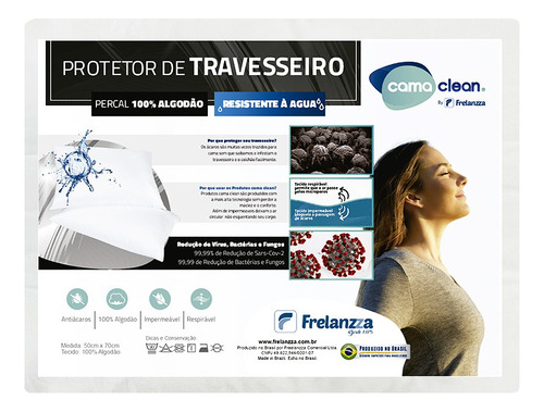 Imagem 3 de 8 de Kit 2 Capas Protetoras Travesseiro Impermeável Antivírus