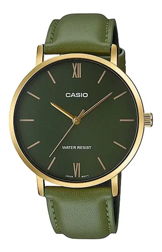 Reloj de pulsera Casio Dress MTP VT01 de cuerpo color dorado