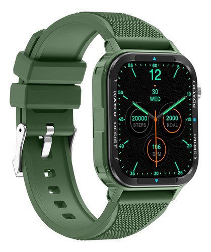 Smartwatch Colmi M41 Green Malla De Silicona Verde Salud Bisel Negro