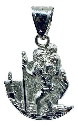 Dije De San Cristóbal Mateado (deperlá Plata)